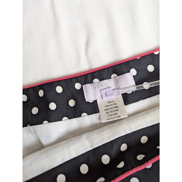Sam TY polka dot skirt Sz 14 Waist 34" Length24.5'Hips to 46" lined well made - Picture 9 of 9